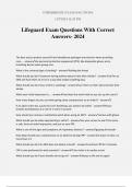 Lifeguard Exam Questions With Correct Answers- 2024