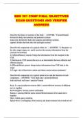 BMS 301 COMP FINAL OBJECTIVES EXAM QUESTIONS AND VERIFIED ANSWERS