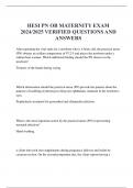 HESI PN OB MATERNITY EXAM 2024/2025 VERIFIED QUESTIONS AND ANSWERS