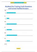 SkyWest Pre-Training Cards Questions  and Correct Verified Answers