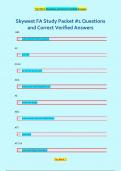 Skywest FA Study Packet #1 Questions  and Correct Verified Answers