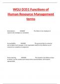 WGU D351 Functions of Human Resource Management terms