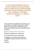 EVOLVE HESI PHARMACOLOGY  EXAM AND PRACTICE QUESTIONS  EXAM COMPLETE EXAM QUESTIONS  WITH DETAILED VERIFIED ANSWERS  (100% CORRECT ANSWERS)  /ALREADY GRADED A+ // BRAND  NEW!!