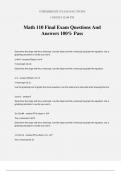 Math 110 Final Exam Questions And Answers 100% Pass