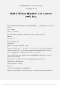 Math 110 Exam Questions And Answers 100% Pass