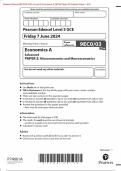 Pearson Edexcel 9EC0/03 GCE A Level In Economics A (9EC0) Paper 03 Micro and Macro Economics Merged Question Paper + Mark Scheme