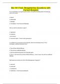 Bio 101 Final- Straighterline Questions with Correct Answers