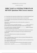 MHIC NASCLA CONTRACTORS EXAM REVIEW Questions With Correct Answers