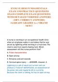 EVOLVE HESI FUNDAMENTALS  EXAM AND PRACTICE QUESTIONS  EXAM COMPLETE EXAM QUESTIONS  WITH DETAILED VERIFIED ANSWERS  (100% CORRECT ANSWERS)  /ALREADY GRADED A+ // BRAND  NEW!!