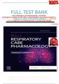 FULL TEST BANK Rau's Respiratory Care Pharmacology 11th Edition by Douglas S. Gardenhire With 100% Verified Questions And Answers Graded A+      