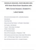 ATO Green Book Exam Questions with 100% Correct Answers | Graded A+ | Latest Update