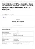 NURS 8022 EXAM 3 ACTUAL EXAM 2024 EXAM 200 QUESTIONS AND 100% CORRECT DETAILED ANSWERS (VERIFIED ANSWERS) |ALREADY GRADED A+