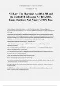 NH Law- The Pharmacy Act RSA 318 and the Controlled Substance Act RSA318B. Exam Questions And Answers 100% Pass