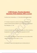 CMFO Exam - Practice Questions Questions With Solutions 100% Correct