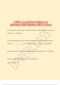 CMFO - Local Fiscal Affairs Law Questions With Solutions 100% Correct