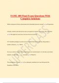 FAML 400 Final Exam Questions With  Complete Solutions