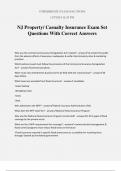 NJ Property/ Casualty Insurance Exam Set Questions With Correct Answers