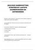 2024/2025 SAMENVATTING  STRAFRECHT LAATSTE  EXAMENVRAGEN EN  ANTWOORDEN