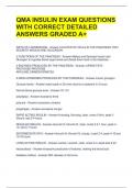 Bundle For QMA INSULIN EXAM QUESTIONS WITH CORRECT DETAILED ANSWERS GRADED A+