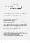 NUR 206 - HESI Review Exam Questions With Correct Answers