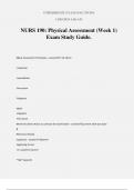 NURS 190: Physical Assessment (Week 1) Exam Study Guide.