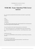 NURS 406 - Exam 1 Questions With Correct Answers