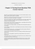 Chapter 11 Nursing Exam Questions With Correct Answers