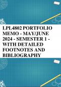 LPL4802 PORTFOLIO MEMO - MAY/JUNE 2024 - SEMESTER 1 - WITH DETAILED FOOTNOTES AND BIBLIOGRAPHY