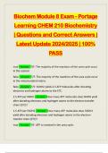 Biochem Module 8 Exam - Portage Learning CHEM 210 Biochemistry | Questions and Correct Answers | Latest Update 2024/2025 | 100% PASS