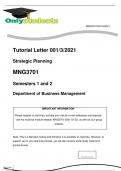 Tutorial Letter 001/3/2021 Strategic Planning MNG3701