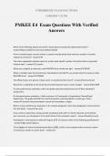 PMKEE E4 Exam Questions With Verified Answers