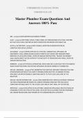 Master Plumber Exam Questions And Answers 100% Pass