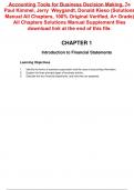 Accounting Tools for Business Decision Making, 7e Paul Kimmel, Jerry Weygandt, Donald Kieso (Solutions Manual All Chapters, 100% Original Verified, A+ Grade) All Chapters 