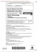 Pearson Edexcel 9MT0/41 GCE Music Technology (9MT0) Paper 04: Producing and Analysing Merged Question Paper + Mark Scheme