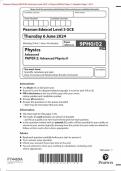 Pearson Edexcel 9PH0/02 Advanced Level GCE In Physics (9PH0) Paper 2: Advanced Physics II Merged Question Paper + Mark Scheme