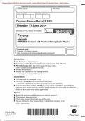 Pearson Edexcel 9PH0/03 Advanced Level In Physics (9PH0) Paper 03: Advanced Physics III Merged Question Paper + Mark Scheme