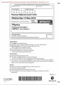 Pearson Edexcel 8PH0/01 GCE Advanced Subsidiary In Physics (8PH0)Paper 01: Core Physics Merged Question Paper + Mark Scheme