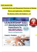 Test Bank for Leadership Roles and Management Functions in Nursing Theory and Application, 11th Edition by Huston (2024) – All Chapters 1-25.pdf 