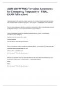 AWR-160-W WMD/Terrorism Awareness for Emergency Responders - FINAL EXAM fully solved