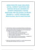 ABMDI REGISTRY EXAM (2024/2025)  ACTUAL CORRECT QUESTIONS AND  VERIFIED DETAILED ANSWERS BY  EXPERTS |FREQUENTLY TESTED  QUESTIONS AND SOLUTIONS || ALREADY  GRADED A+ <LATEST VERSION A&B>  MEDICOLEGAL DEATH INVESTIGATION