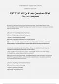 PSYC212 MCQs Exam Questions With Correct Answers