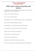 BTEC sport revision test questions and answers