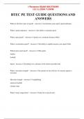 BTEC PE TEST GUIDE QUESTIONS AND ANSWERS