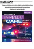 Test Bank For Paramedic Care: Principles & Practice, 6th edition Volume 1 by Bledsoe, ISBN: 9780136895299, All 15 Chapters Covered, Verified Latest Edition