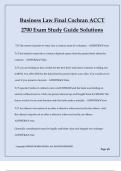 Business Law Final Cochran ACCT 2700 Exam Study Guide Solutions