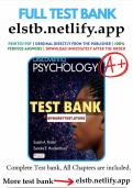 Test Bank for Discovering Psychology 9th Edition Nolan