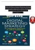 TEST BANK for Digital Marketing Strategy: An Integrated Approach to Online Marketing, 3rd Edition by Simon Kingsnorth, Verified Chapters 1 - 22, Complete Newest Version