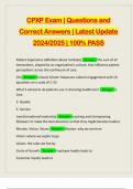 CPXP Exam | Questions and Correct Answers | Latest Update 2024/2025 | 100% PASS