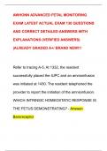 AWHONN ADVANCED FETAL MONITORING  EXAM LATEST ACTUAL EXAM 130 QUESTIONS  AND CORRECT DETAILED ANSWERS WITH  EXPLANATIONS (VERIFIED ANSWERS)  |ALREADY GRADED A+/ BRAND NEW!!!
