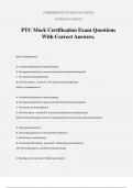 PTC Mock Certification Exam Questions With Correct Answers.